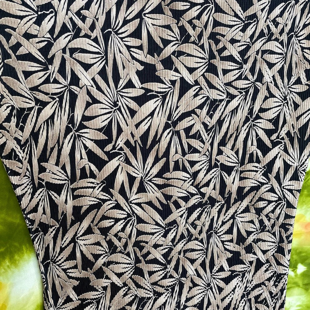 No label palm plant print midi dress